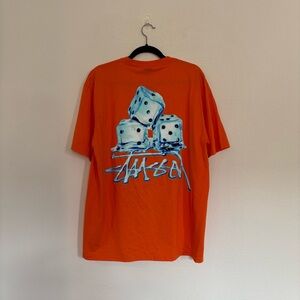 Stussy Mens Melted Tee in Coral